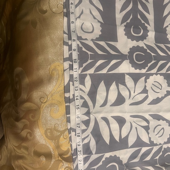 Vintage MAMO HOWELL Hawaiian Quilt Print Blouse-Gray/White XL Exc. Condition - Picture 7 of 13